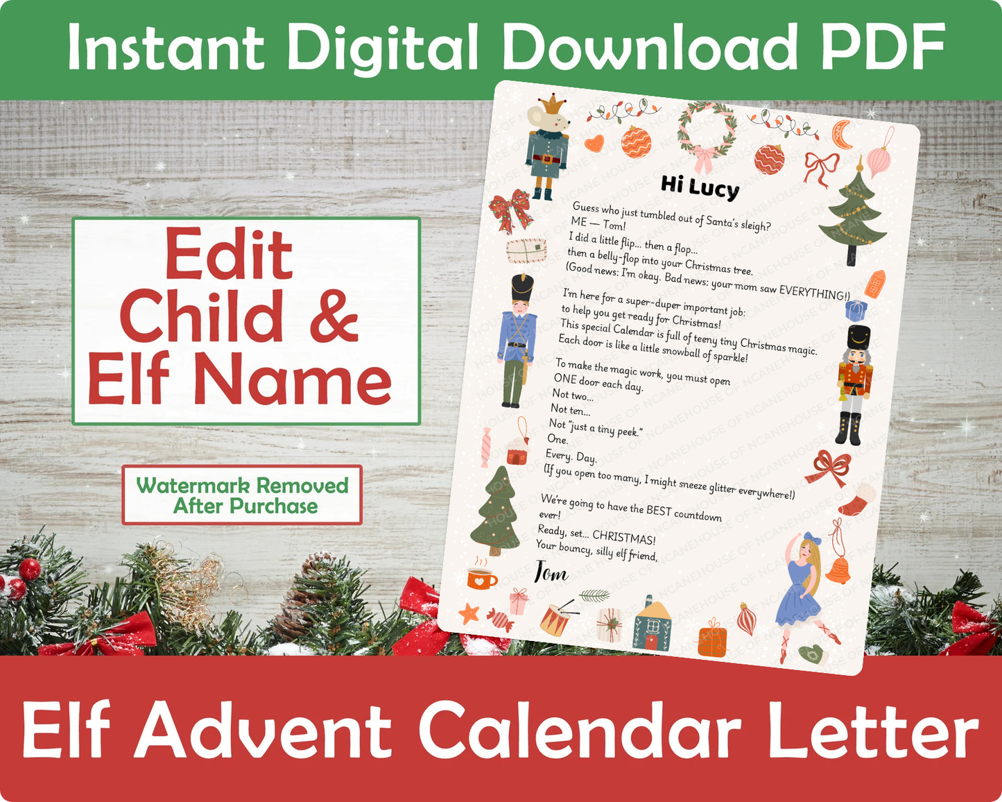 Elf Letter Bundle | Editable Arrival & Goodbye Letters | Elf Rules & Christmas Helper Certificate | Printable PDF