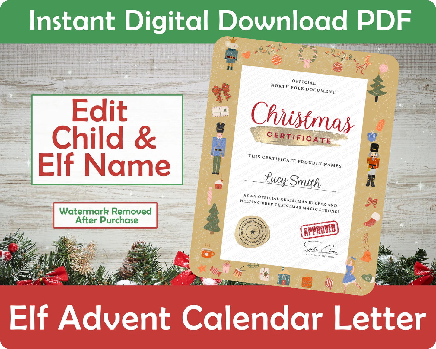 Elf Letter Bundle | Editable Arrival & Goodbye Letters | Elf Rules & Christmas Helper Certificate | Printable PDF