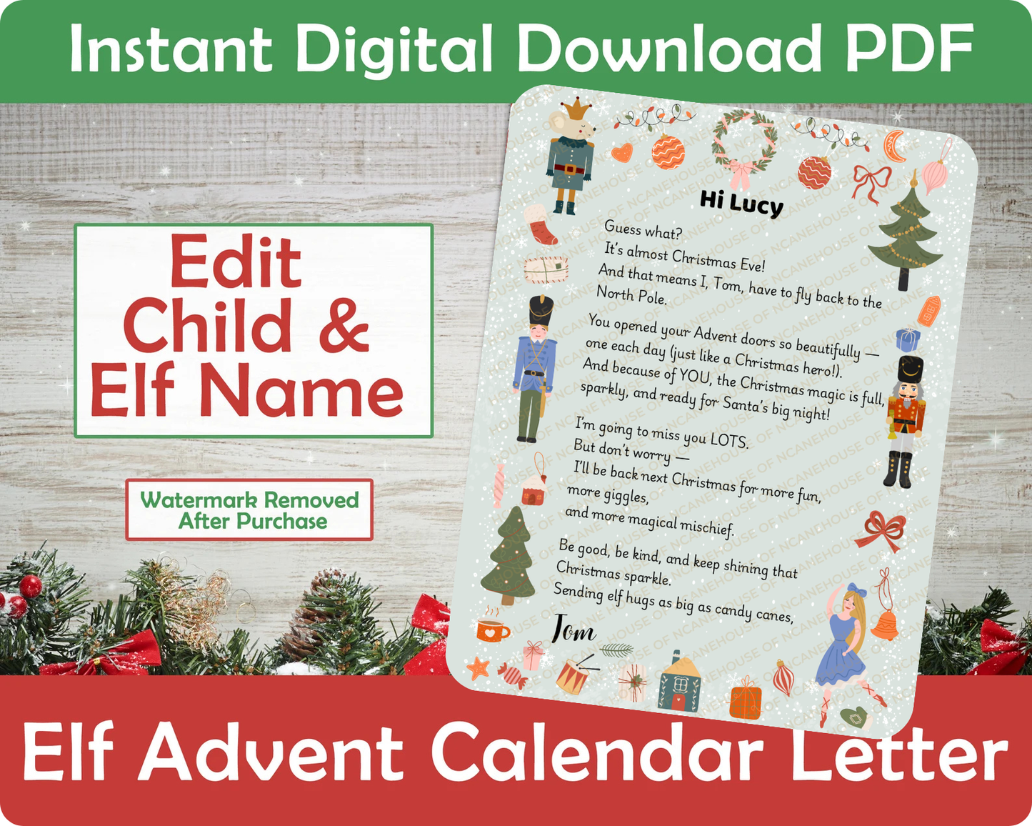 Elf Letter Bundle | Editable Arrival & Goodbye Letters | Elf Rules & Christmas Helper Certificate | Printable PDF